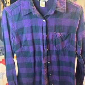 Plaid Purple and Black Women’s Shirt